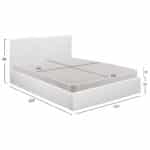 ΚΡΕΒΑΤΙ ΔΙΠΛΟ & ΣΤΡΩΜΑ 150x200εκ BOBBI HM21271.01 ΛΕΥΚΟ PU ΜΕ ΑΠΟΘ.ΧΩΡΟ - Image 3
