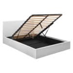 ΚΡΕΒΑΤΙ ΔΙΠΛΟ & ΣΤΡΩΜΑ 150x200εκ BOBBI HM21271.01 ΛΕΥΚΟ PU ΜΕ ΑΠΟΘ.ΧΩΡΟ - Image 4