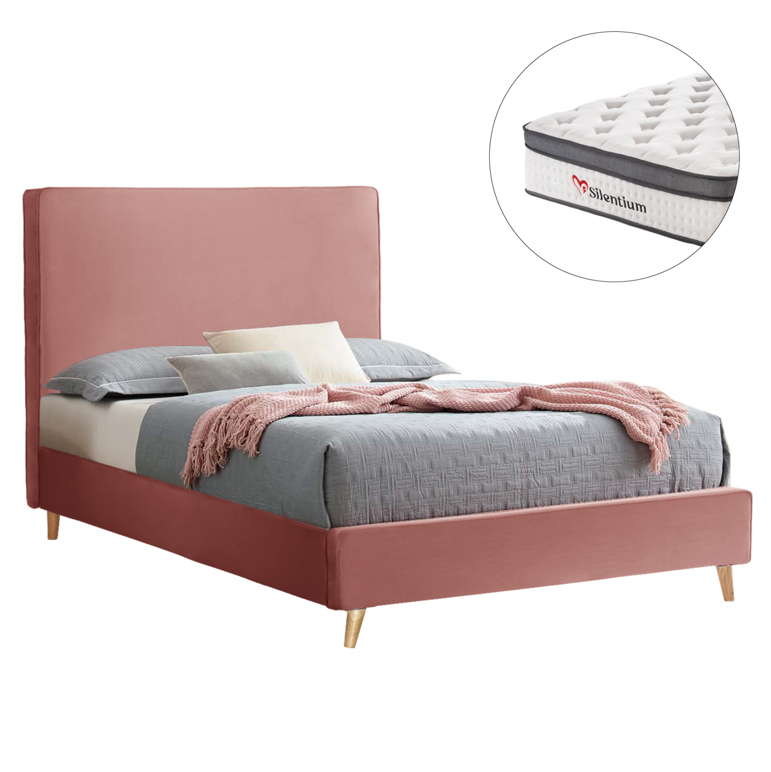 HM10802 ΚΡΕΒΑΤΙ ΗΜΙΔΙΠΛΟ ΜΕ ΣΤΡΩΜΑ MAYLIN HM10802 ΒΕΛΟΥΔΟ ΣΑΠΙΟ ΜΗΛΟ--ΣΤΡΩΜΑ 120Χ200εκ - Image 1