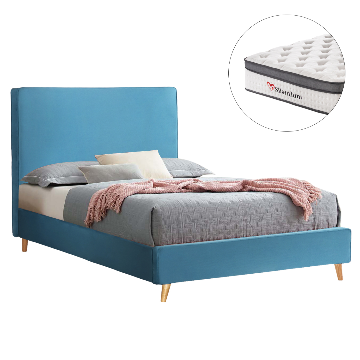 HM10802.01 ΚΡΕΒΑΤΙ ΗΜΙΔΙΠΛΟ ΜΕ ΣΤΡΩΜΑ MAYLIN HM10802.01 ΒΕΛΟΥΔΟ ΤΙΡΚΟΥΑΖ--ΣΤΡΩΜΑ 120Χ200εκ - Image 1