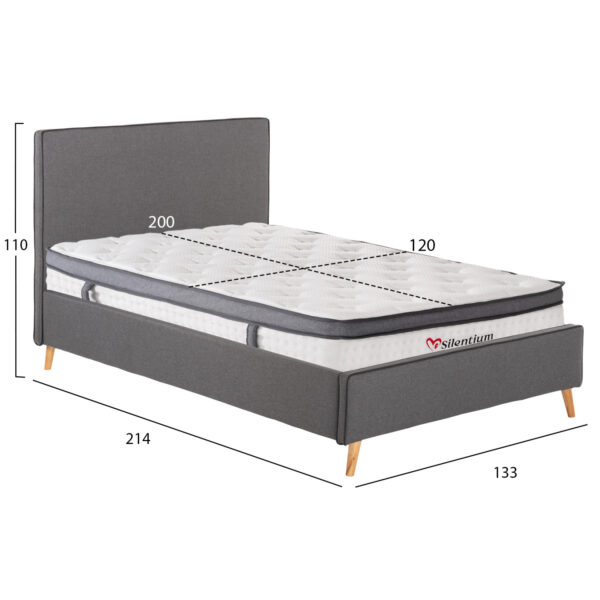 ΚΡΕΒΑΤΙ ΗΜΙΔΙΠΛΟ ΜΕ ΣΤΡΩΜΑ MAYLIN HM10802.02 ΓΚΡΙ ΥΦΑΣΜΑ--ΣΤΡΩΜΑ 120Χ200εκ - Image 3