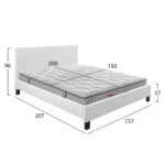 ΚΡΕΒΑΤΙ ΜΕ ΣΤΡΩΜΑ BECCA HM10760.01 ΛΕΥΚΟ PU--ΓΙΑ 150x200εκ - Image 3