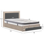 ΚΡΕΒΑΤΙ ΜΟΝΟ ΜΕ ΣΥΡΤΑΡΙ & ΣΤΡΩΜΑ MELANY HM10745.03 ΜΕΛΑΜΙΝΗ SONAMA/ΓΚΡΙ--ΓΙΑ 90x190εκ - Image 2