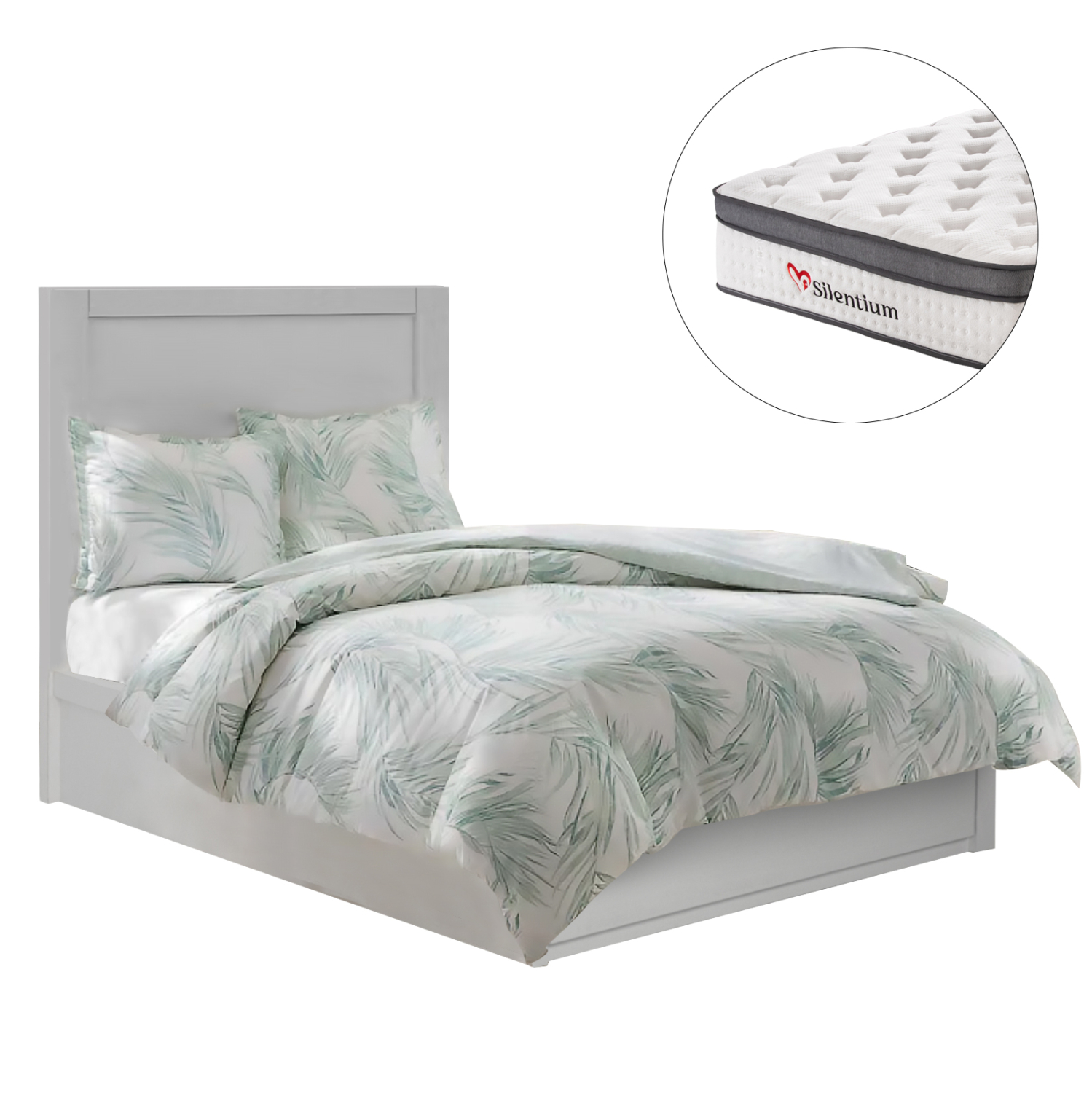 HM10745.04 ΚΡΕΒΑΤΙ ΜΕ ΣΥΡΤΑΡΙ & ΣΤΡΩΜΑ MELANY HM10745.04 ΜΕΛΑΜΙΝΗ ΣΕ ΛΕΥΚΟ--ΓΙΑ 90x190εκ - Image 1