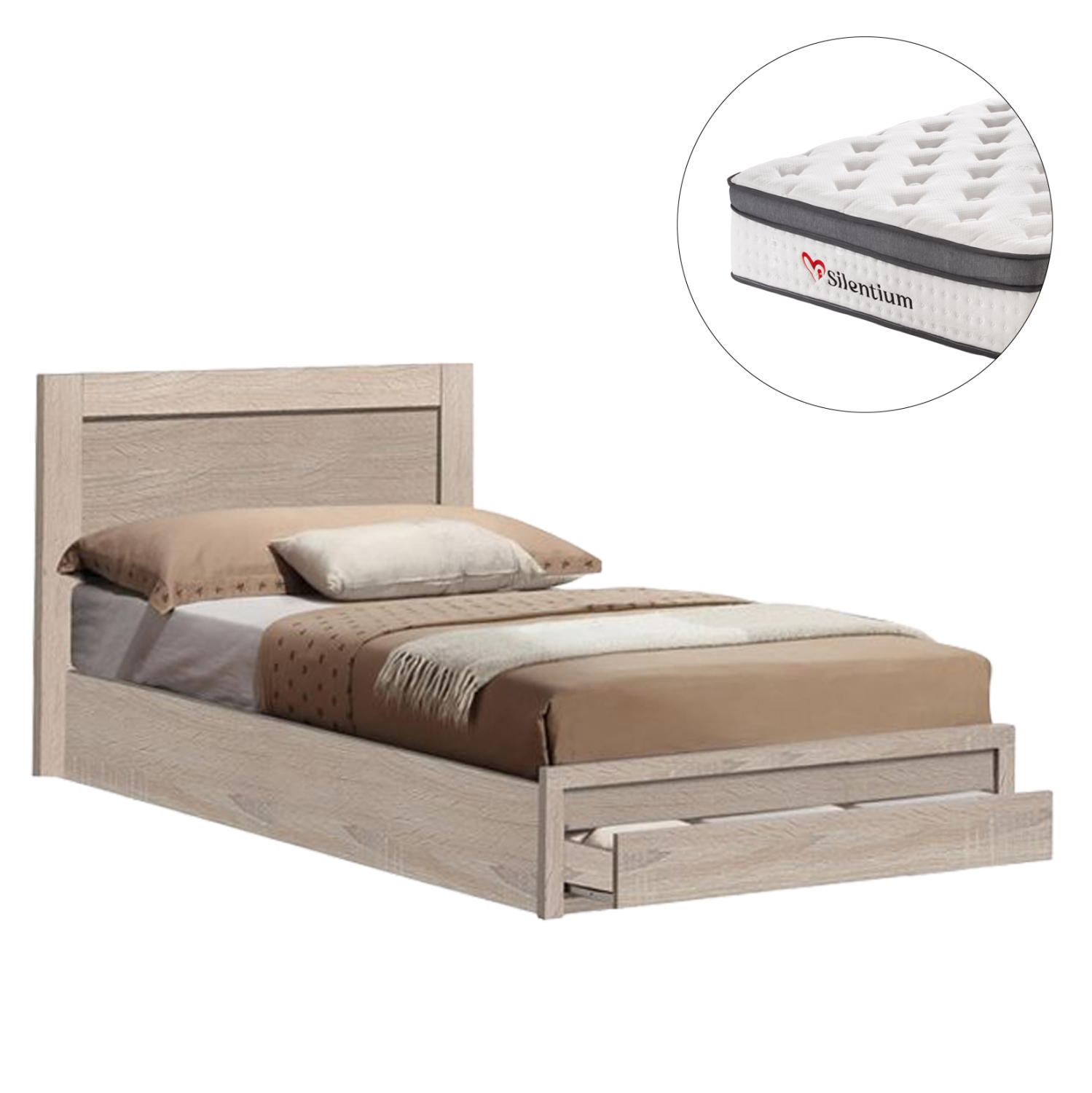 HM10745.02 ΚΡΕΒΑΤΙ ΜΟΝΟ ΜΕ ΣΥΡΤΑΡΙ & ΣΤΡΩΜΑ MELANY HM10745.02 ΜΕΛΑΜΙΝΗ SONAMA--ΓΙΑ 90x190εκ - Image 1