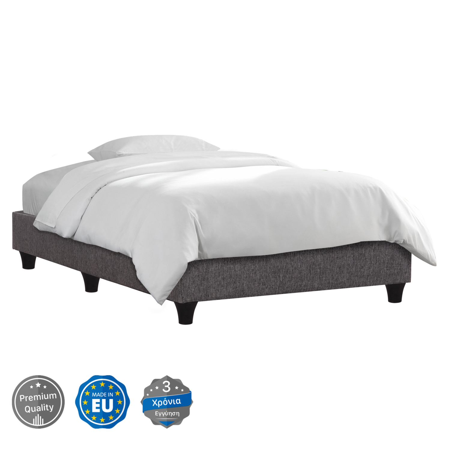 HM721.10 ΚΡΕΒΑΤΙ-ΥΠΟΣΤΡΩΜΑ SIGGY HM721.10 ΧΩΡΙΣ ΑΠΟΘ.ΧΩΡΟ--ΓΚΡΙ ΥΦΑΣΜΑ--ΓΙΑ 80Χ200εκ. - Image 1
