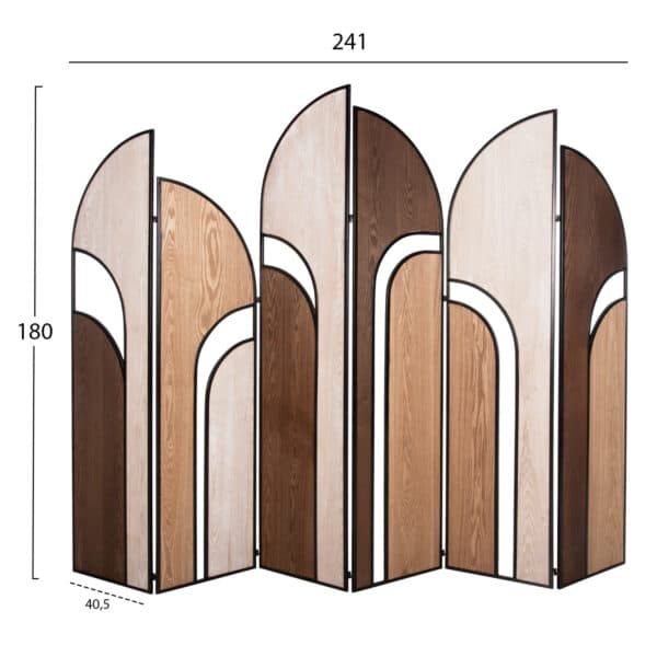 ΠΑΡΑΒΑΝ 6-ΦΥΛΛΟ ΜΟΝΗΣ ΟΨΗΣ CRYPT HM4221 MDF ΣΕ 4 ΧΡΩΜΑTA-ΜΑΥΡΟ ΜΕΤΑΛΛΟ 241x1,5x180Υεκ. - Image 2