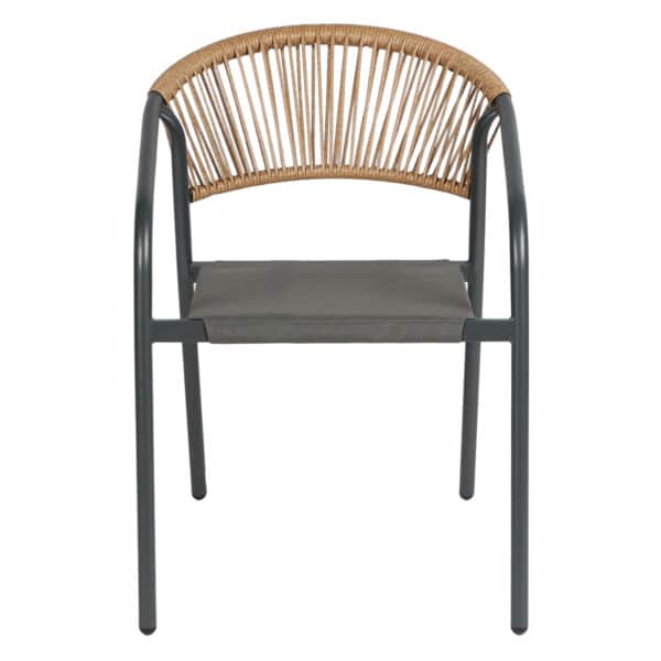 ΠΟΛΥΘΡΟΝΑ HOMAN HM6430.01 ΓΚΡΙ ΜΕΤΑΛΛΟ & TEXTILENE--ΜΠΕΖ P.E.RATTAN 53x58x75Υεκ - Image 3