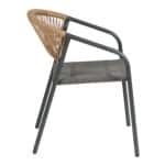 ΠΟΛΥΘΡΟΝΑ HOMAN HM6430.01 ΓΚΡΙ ΜΕΤΑΛΛΟ & TEXTILENE--ΜΠΕΖ P.E.RATTAN 53x58x75Υεκ - Image 4