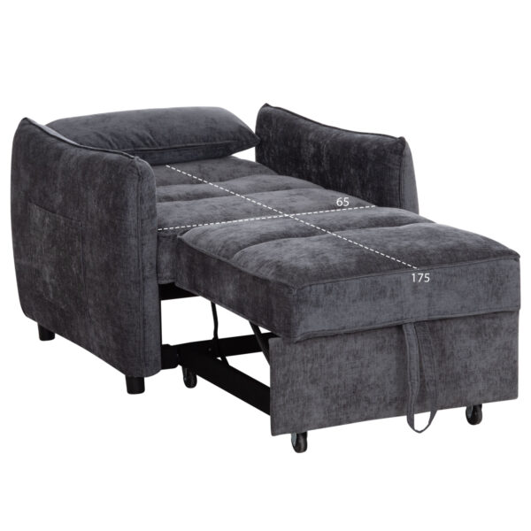 ΠΟΛΥΘΡΟΝΑ-ΚΡΕΒΑΤΙ ORYN HM3307.01 ΓΚΡΙ ΥΦΑΣΜΑ 85x88x78Υεκ. - Image 3