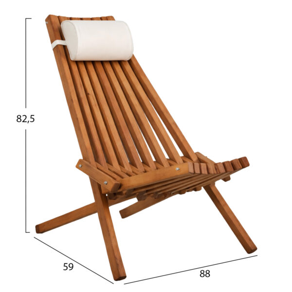 ΠΟΛΥΘΡΟΝΑ LOUNGE ΜΕ ΜΑΞΙΛΑΡΑΚΙ ΠΤΥΣΣΟΜΕΝΗ SHIGAN HM6530 ΞΥΛΟ ΑΚΑΚΙΑΣ 88x59x82.5Υεκ - Image 2