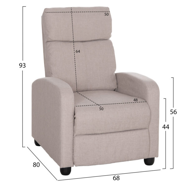 ΠΟΛΥΘΡΟΝΑ ΣΑΛΟΝΙΟΥ RELAX DROSEN HM3299.03 ΜΠΕΖ ΥΦΑΣΜΑ 68x80x93Υεκ - Image 2