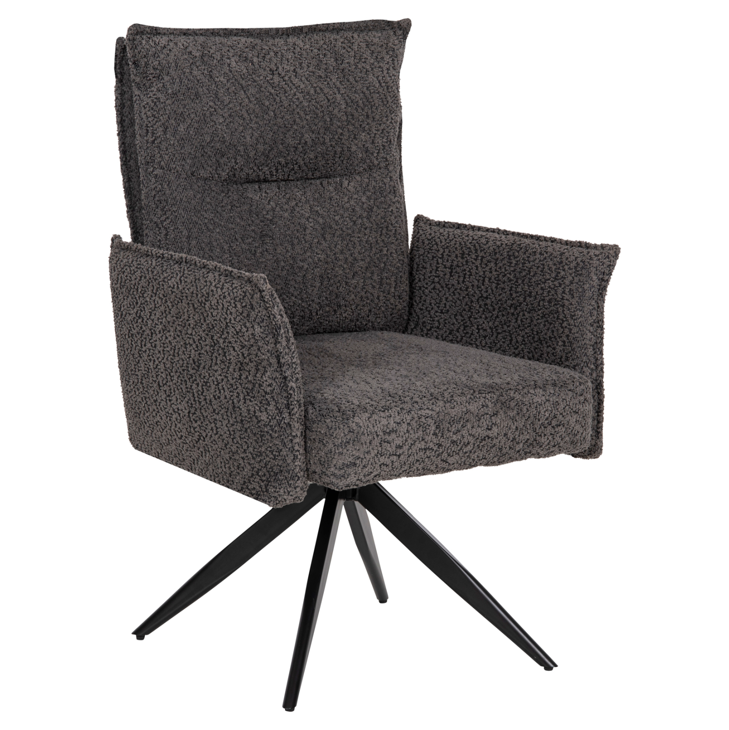 HM9846.03 ΠΟΛΥΘΡΟΝΑ ΤΡΑΠΕΖΑΡΙΑΣ ZORIN HM9846.03 ΓΚΡΙ ΥΦΑΣΜΑ-ΜΑΥΡΑ ΜΕΤΑΛΛΙΚΑ ΠΟΔΙΑ 64x66x94,5Υεκ. - Image 1
