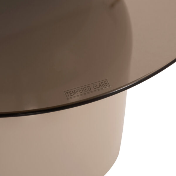 ΣΕΤ 2 ΤΡΑΠΕΖΙΑ ΣΑΛΟΝΙΟΥ BELLINS HM18314.04 ΜΠΕΖ ΜΕΤΑΛ.ΒΑΣΕΙΣ--ΓΥΑΛΙ Φ50εκ & Φ40εκ - Image 6