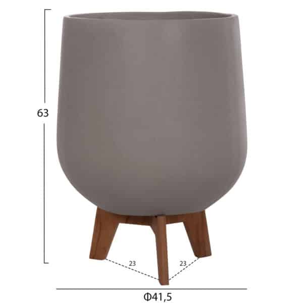 ΣΕΤ 3 ΓΛΑΣΤΡΕΣ ΜΕ TEAK ΒΑΣΕΙΣ TRYLL HM4681.03 FIBER CEMENT--ΓΚΡΙ - Image 2