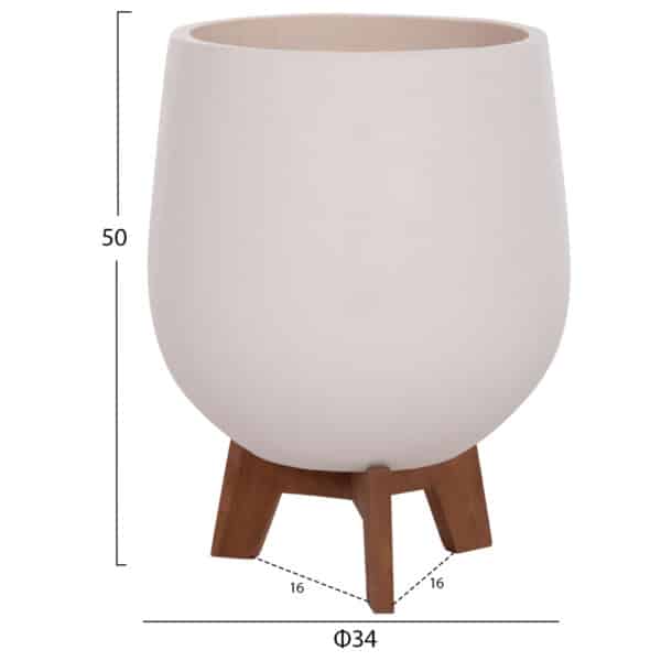 ΣΕΤ 3 ΓΛΑΣΤΡΕΣ ΜΕ TEAK ΒΑΣΕΙΣ TRYLL HM4681.02 FIBER CEMENT ΛΕΥΚΟ - Image 3