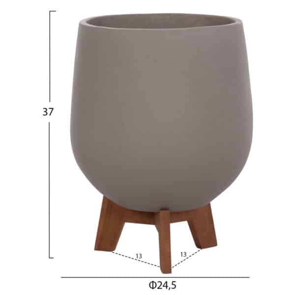 ΣΕΤ 3 ΓΛΑΣΤΡΕΣ ΜΕ TEAK ΒΑΣΕΙΣ TRYLL HM4681.03 FIBER CEMENT--ΓΚΡΙ - Image 4