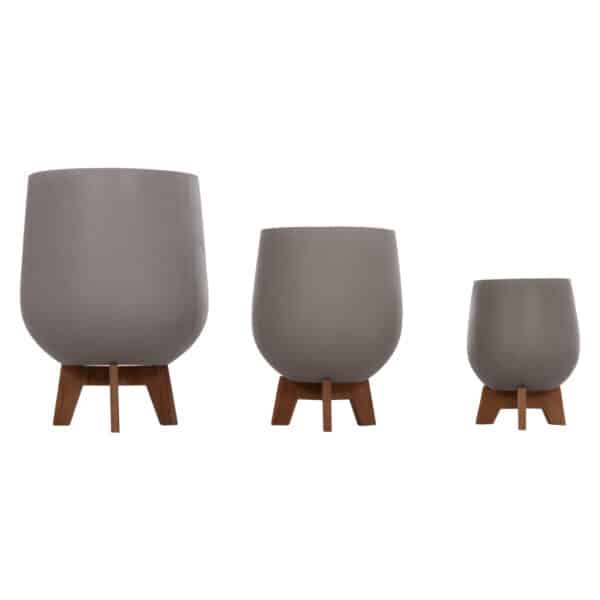 ΣΕΤ 3 ΓΛΑΣΤΡΕΣ ΜΕ TEAK ΒΑΣΕΙΣ TRYLL HM4681.03 FIBER CEMENT--ΓΚΡΙ - Image 5