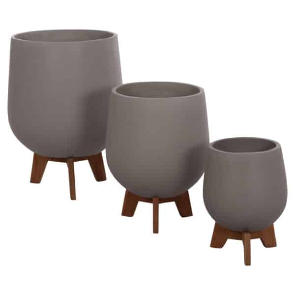 ΣΕΤ 3 ΓΛΑΣΤΡΕΣ ΜΕ TEAK ΒΑΣΕΙΣ TRYLL HM4681.03 FIBER CEMENT--ΓΚΡΙ - Image 6