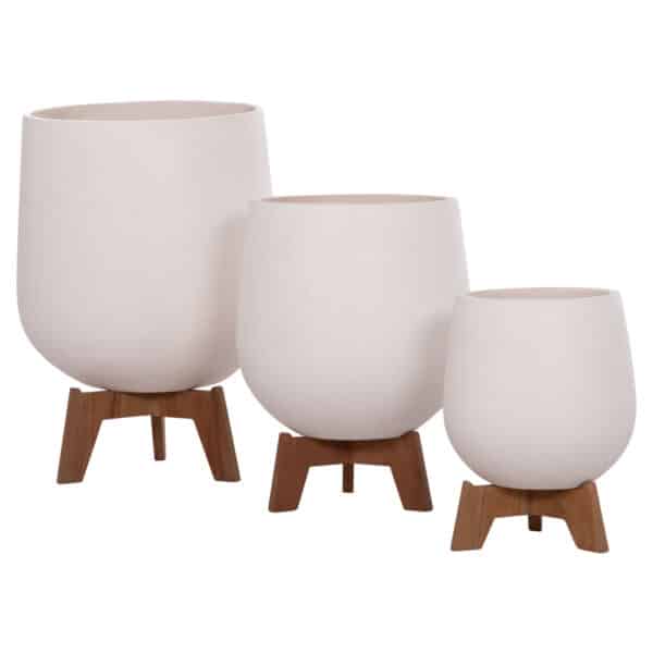 ΣΕΤ 3 ΓΛΑΣΤΡΕΣ ΜΕ TEAK ΒΑΣΕΙΣ TRYLL HM4681.02 FIBER CEMENT ΛΕΥΚΟ - Image 6