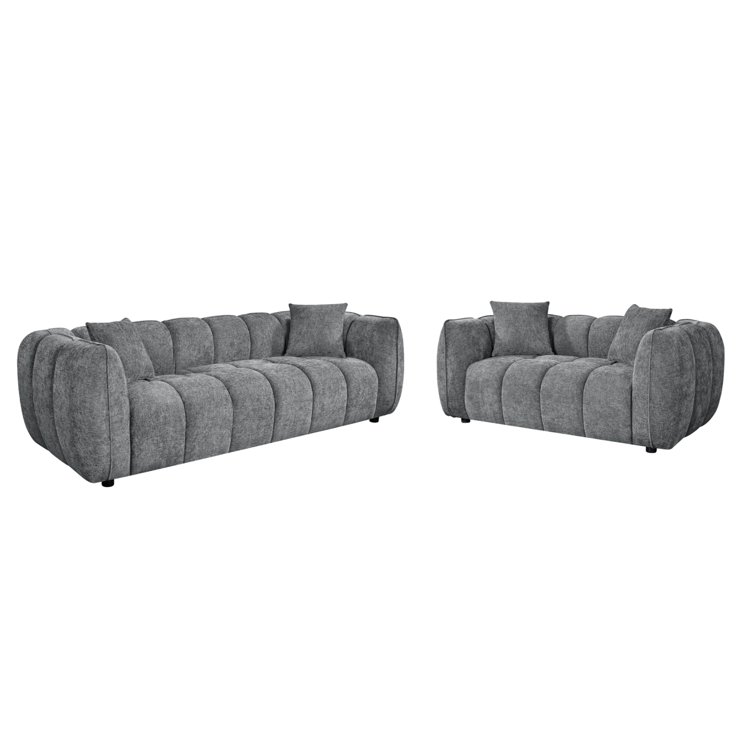 HM10812.01 ΣΕΤ ΣΑΛΟΝΙ 3ΘΕΣΙΟΣ & 2ΘΕΣΙΟΣ LYKKE HM10812.01 ΓΚΡΙ ΥΦΑΣΜΑ - Image 1
