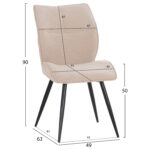 ΣΕΤ ΤΡΑΠΕΖΑΡΙΑΣ 5ΤΜΧ GAFF HM10847.02 MDF TOP ΦΥΣΙΚΟ--ΥΦΑΣΜΑ ΜΠΕΖ & ΜΕΤΑΛΛΟ ΜΑΥΡΟ - Image 3