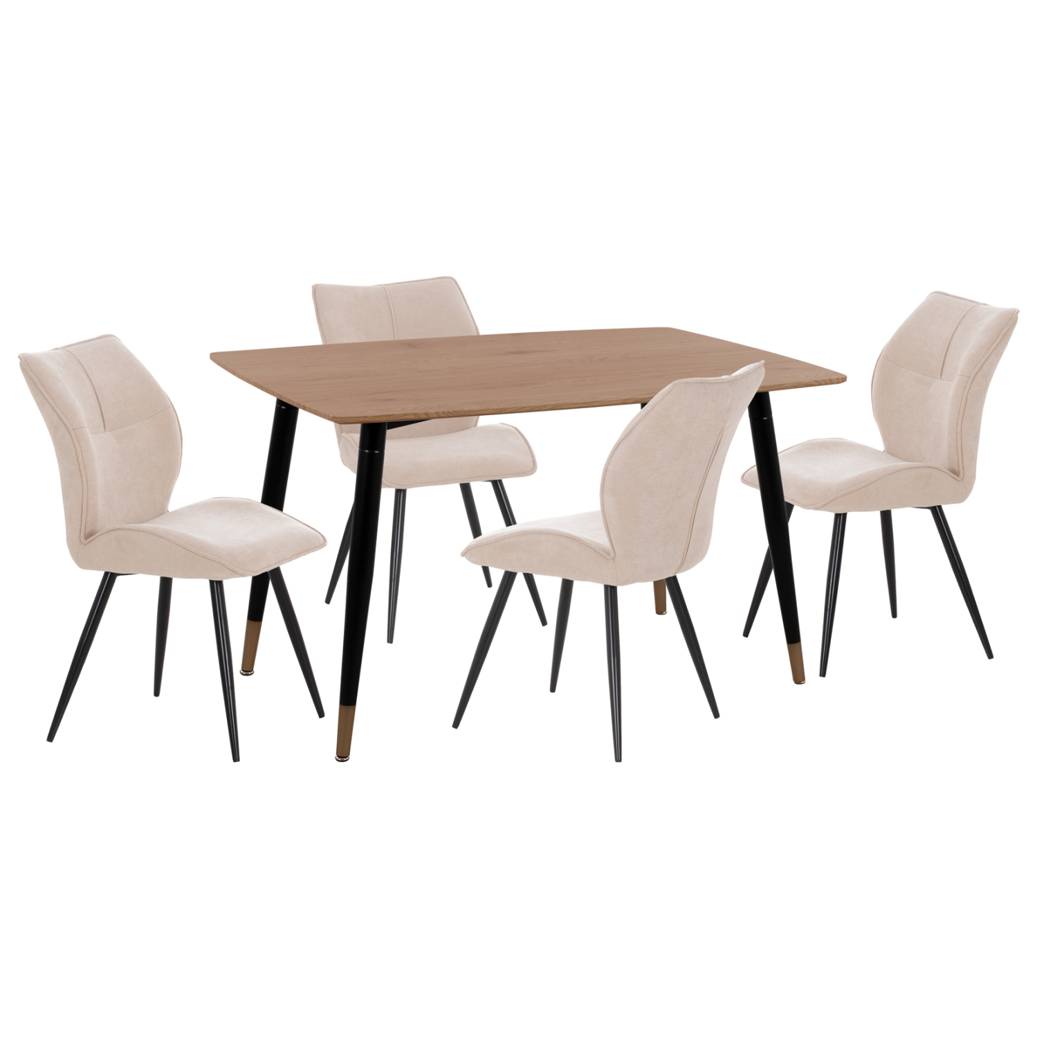 HM10847.02 ΣΕΤ ΤΡΑΠΕΖΑΡΙΑΣ 5ΤΜΧ GAFF HM10847.02 MDF TOP ΦΥΣΙΚΟ--ΥΦΑΣΜΑ ΜΠΕΖ & ΜΕΤΑΛΛΟ ΜΑΥΡΟ - Image 1