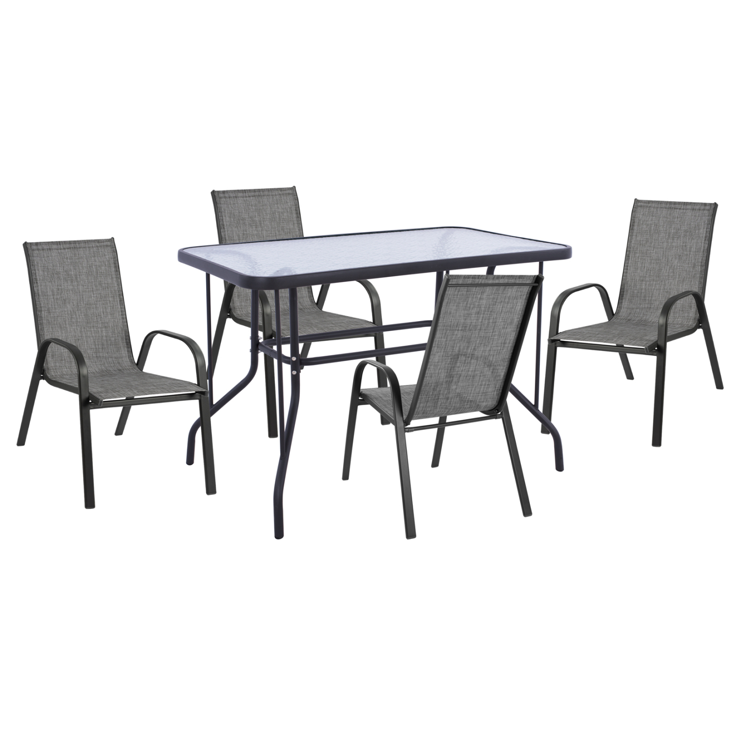 HM10897.01 ΣΕΤ ΤΡΑΠΕΖΑΡΙΑΣ 5ΤΜΧ ADAM HM10897.01 ΤΡΑΠΕΖΙ 110x60εκ & 4 ΠΟΛΥΘΡΟΝΕΣ--ΓΚΡΙ - Image 1