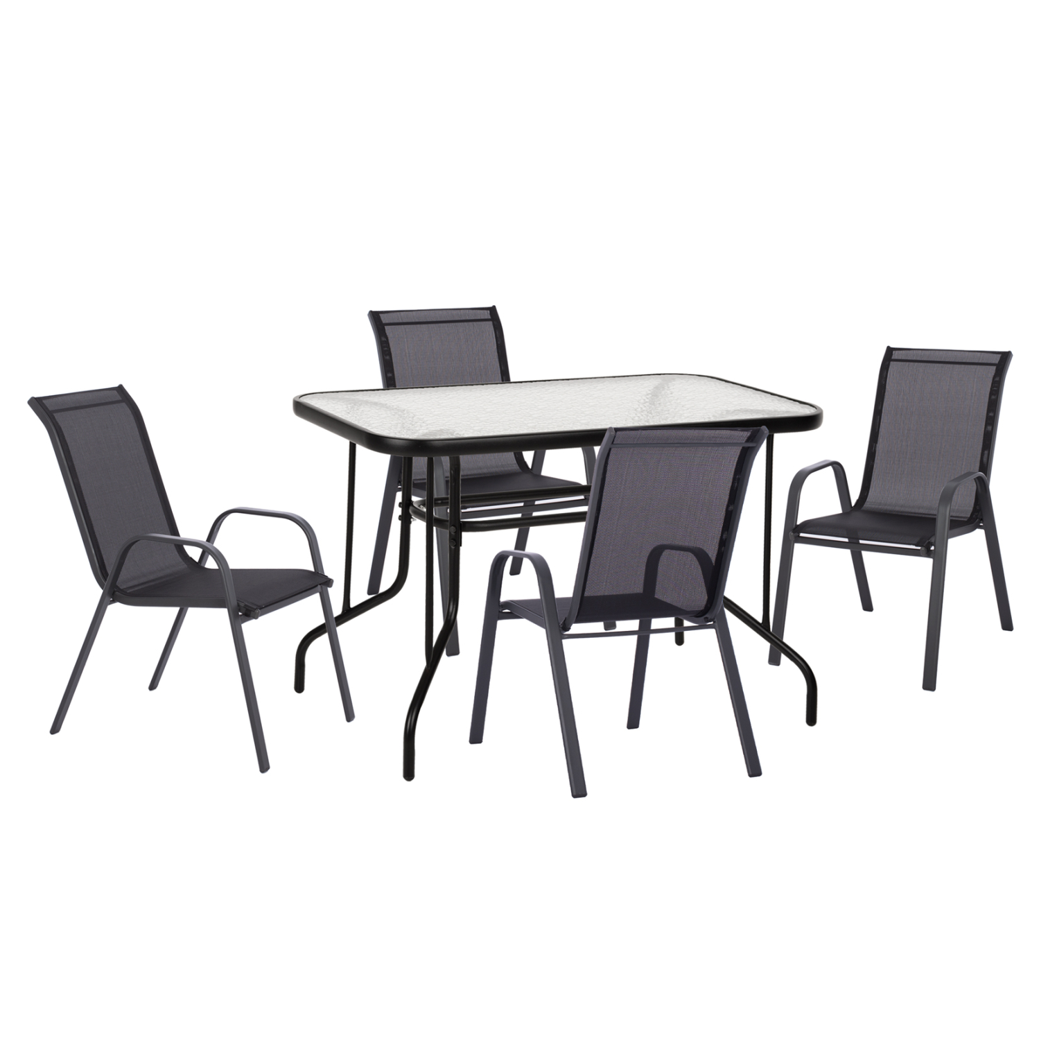 HM10897.03 ΣΕΤ ΤΡΑΠΕΖΑΡΙΑΣ 5ΤΜΧ ADAM HM10897.03 ΤΡΑΠΕΖΙ 110x60εκ & 4 ΠΟΛΥΘΡΟΝΕΣ--ΜΑΥΡΟ - Image 1