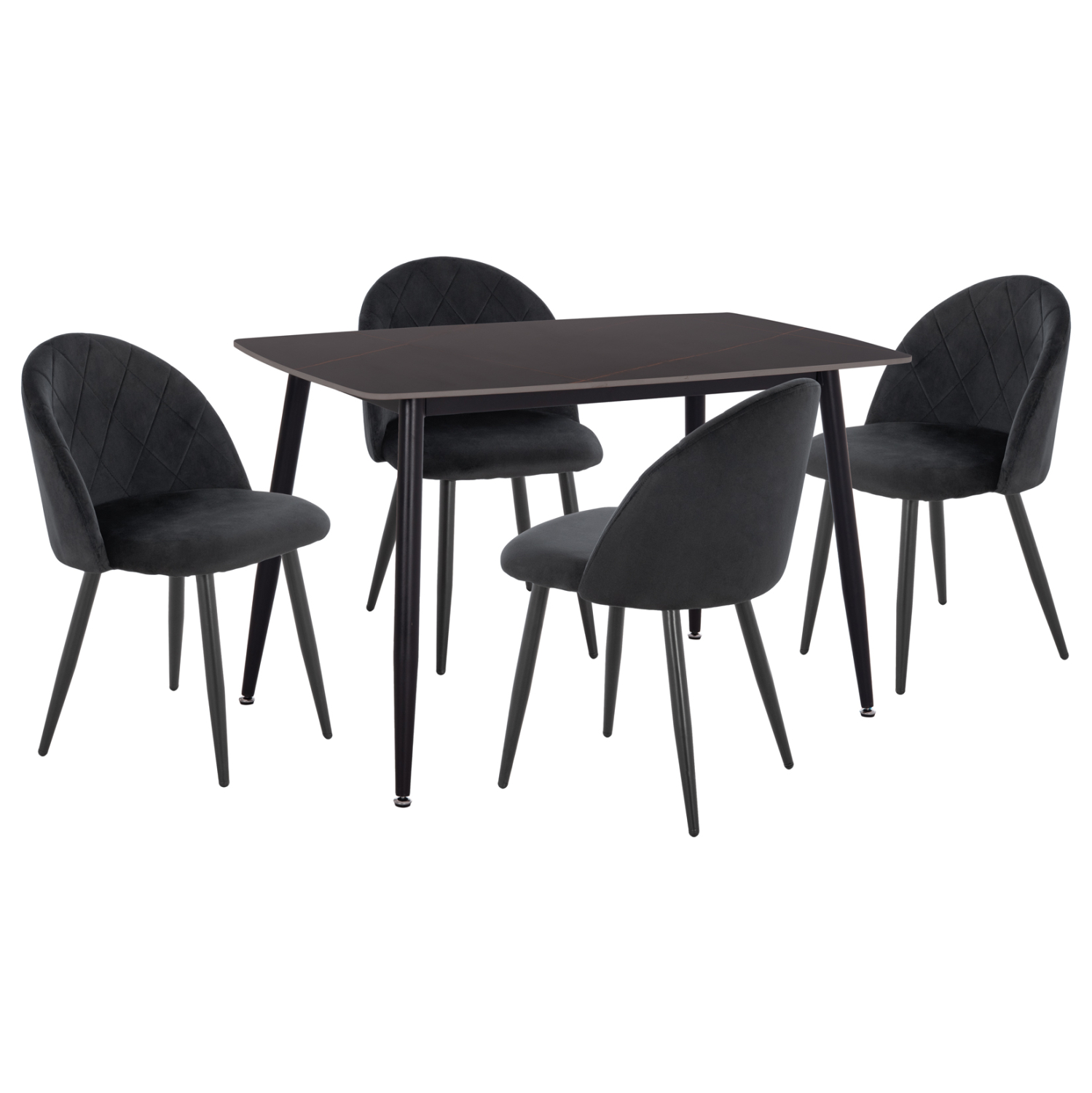 HM10946.14 ΣΕΤ ΤΡΑΠΕΖΑΡΙΑΣ 5ΤΜΧ ODED HM10946.14 ΚΕΡΑΜΙΚΟ TOP-ΒΕΛΟΥΔΟ-ΜΕΤΑΛΛΟ-- ΜΑΥΡΟ - Image 1