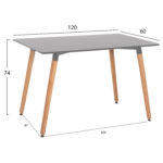 ΣΕΤ ΤΡΑΠΕΖΑΡΙΑΣ 5ΤΜΧ VEGAS HM21185 MDF TOP ΣΕ ΑΝΟΙΧΤΟ ΓΚΡΙ--ΠΟΔΙΑ ΟΞΙΑΣ - Image 2