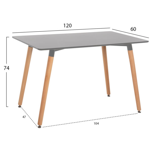 ΣΕΤ ΤΡΑΠΕΖΑΡΙΑΣ 5ΤΜΧ VEGAS HM21185 MDF TOP ΣΕ ΑΝΟΙΧΤΟ ΓΚΡΙ--ΠΟΔΙΑ ΟΞΙΑΣ - Image 2