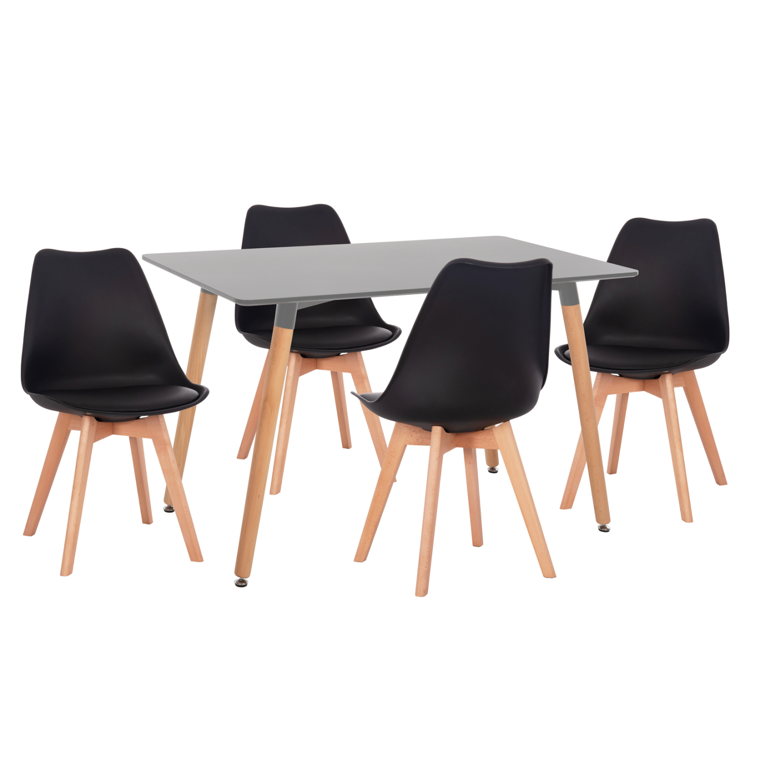 HM21185 ΣΕΤ ΤΡΑΠΕΖΑΡΙΑΣ 5ΤΜΧ VEGAS HM21185 MDF TOP ΣΕ ΑΝΟΙΧΤΟ ΓΚΡΙ--ΠΟΔΙΑ ΟΞΙΑΣ - Image 1