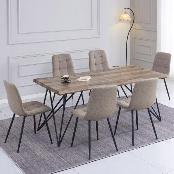 ΣΕΤ ΤΡΑΠΕΖΑΡΙΑΣ 7ΤΜΧ VIGOR HM21355 ΤΡΑΠΕΖΙ 180x90εκ ΜΕ 6 ΚΑΡΕΚΛΕΣ - Image 2