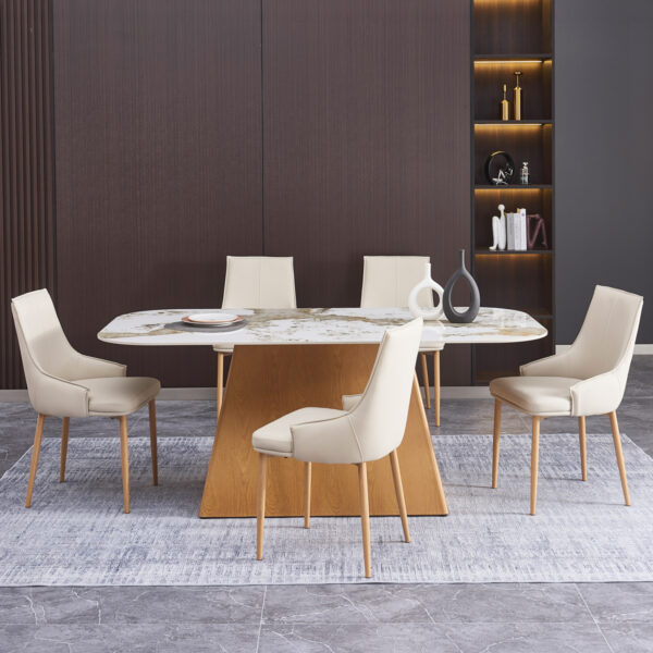 ΣΕΤ ΤΡΑΠΕΖΑΡΙΑΣ 7ΤΜΧ NORDU HM21359 ΚΕΡΑΜΙΚΟ TOP/MDF ΒΑΣΗ--PU ΚΡΕΜ/ΜΕΤΑΛ.ΠΟΔΙΑ - Image 2