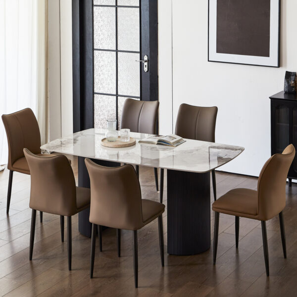 ΣΕΤ ΤΡΑΠΕΖΑΡΙΑΣ 7ΤΜΧ MINAO HM21362 ΚΕΡΑΜΙΚΟ TOP/MDF ΠΟΔΙΑ--PU ΚΑΦΕ/ΜΕΤΑΛ.ΠΟΔΙΑ - Image 2