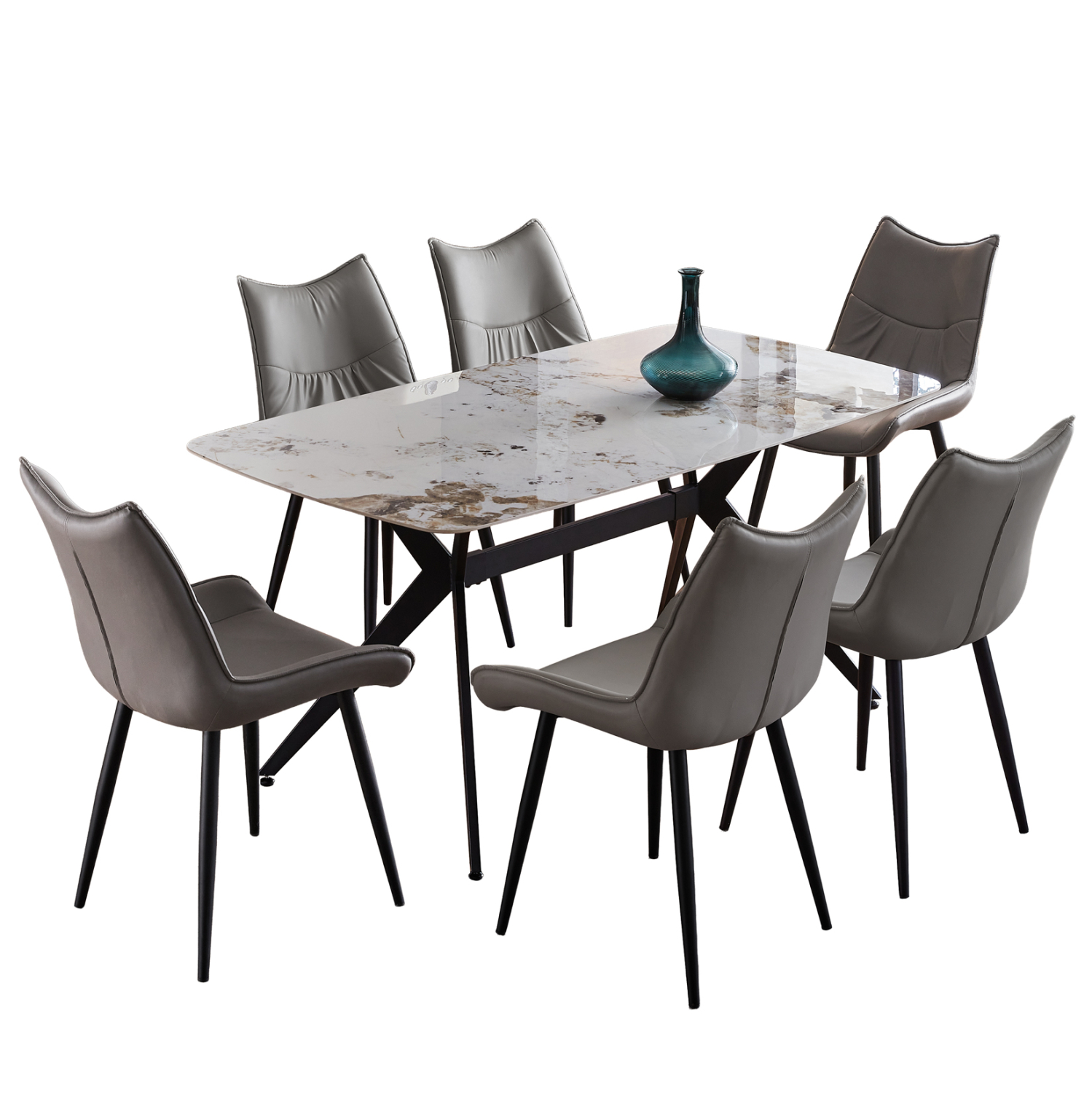HM21364 ΣΕΤ ΤΡΑΠΕΖΑΡΙΑΣ 7ΤΜΧ AIKA HM21364 ΚΕΡΑΜΙΚΟ TOP/ΜΕΤΑΛ. ΠΟΔΙΑ--PU ΓΚΡΙ/ΜΕΤΑΛ.ΠΟΔΙΑ - Image 1