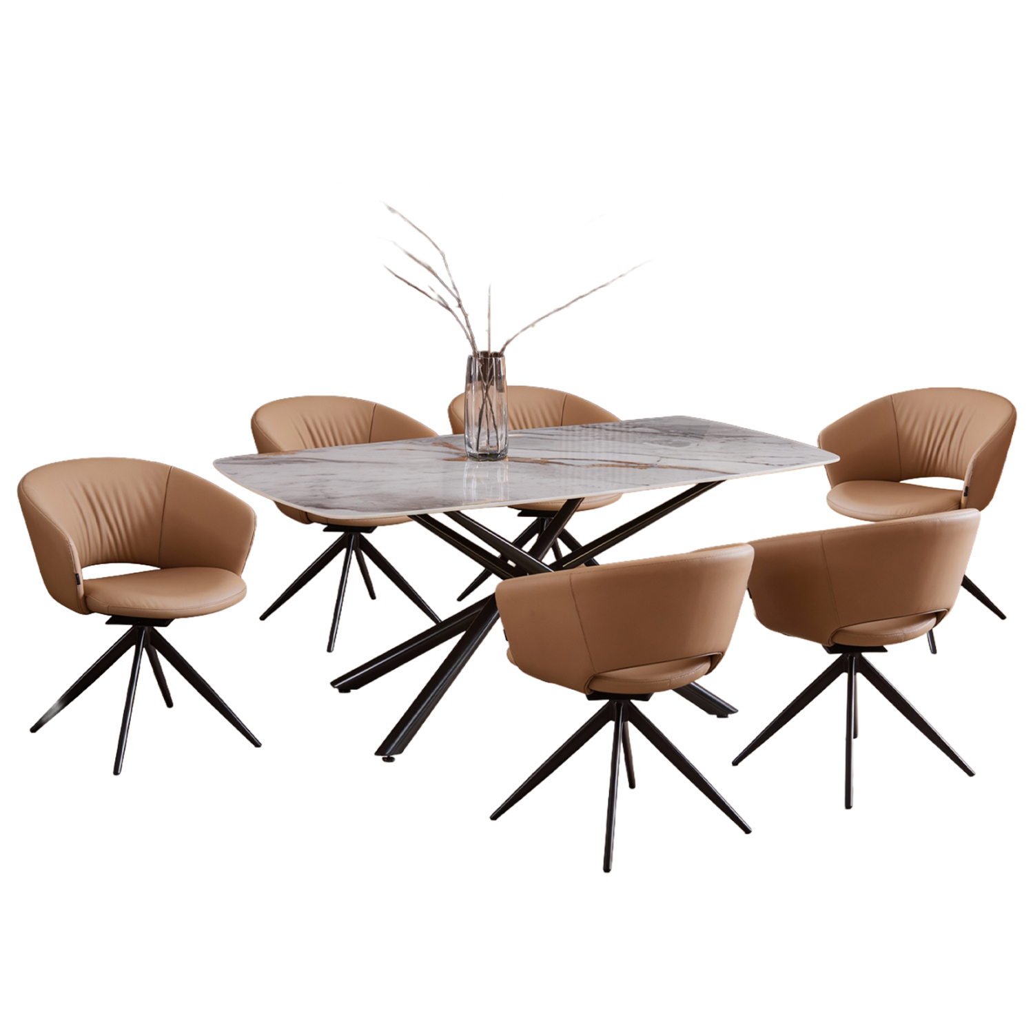 HM21365 ΣΕΤ ΤΡΑΠΕΖΑΡΙΑΣ 7ΤΜΧ HANAE HM21365 ΚΕΡΑΜΙΚΟ TOP/ΜΕΤΑΛ. ΠΟΔΙΑ--PU ΜΟΚΑ/ΜΕΤΑΛ.ΠΟΔΙΑ - Image 1