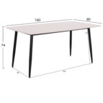 ΣΕΤ ΤΡΑΠΕΖΑΡΙΑΣ ΕΣ. ΧΩΡΟΥ 5ΤΜΧ CORNEL HM10954.02 ΛΕΥΚΟ ΜΑΡΜΑΡΟ TOP-ΜΠΕΖ ΥΦΑΣΜΑ - Image 2