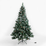 PINE ΧΡΙΣΤΟΥΓΕΝΝΙΑΤΙΚΟ ΔΕΝΤΡΟ ΧΙΟΝΙΣΜΕΝΟ ΜΕ LED 117x117x180cm PVC ΠΡΑΣΙΝΟ ΛΕΥΚΟ 024085