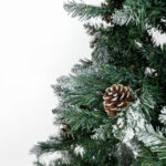 PINE ΧΡΙΣΤΟΥΓΕΝΝΙΑΤΙΚΟ ΔΕΝΤΡΟ ΧΙΟΝΙΣΜΕΝΟ ΜΕ LED 150x150x210cm PVC ΠΡΑΣΙΝΟ ΛΕΥΚΟ 024086 - Image 3