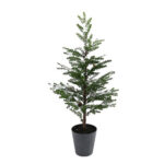 ALNUS ΧΡΙΣΤΟΥΓΕΝΝΙΑΤΙΚΟ ΔΕΝΤΡΟ ΣΕ ΓΛΑΣΤΡΑ 38x38x82cm PVC ΠΡΑΣΙΝΟ ΓΚΡΙ PE 027233