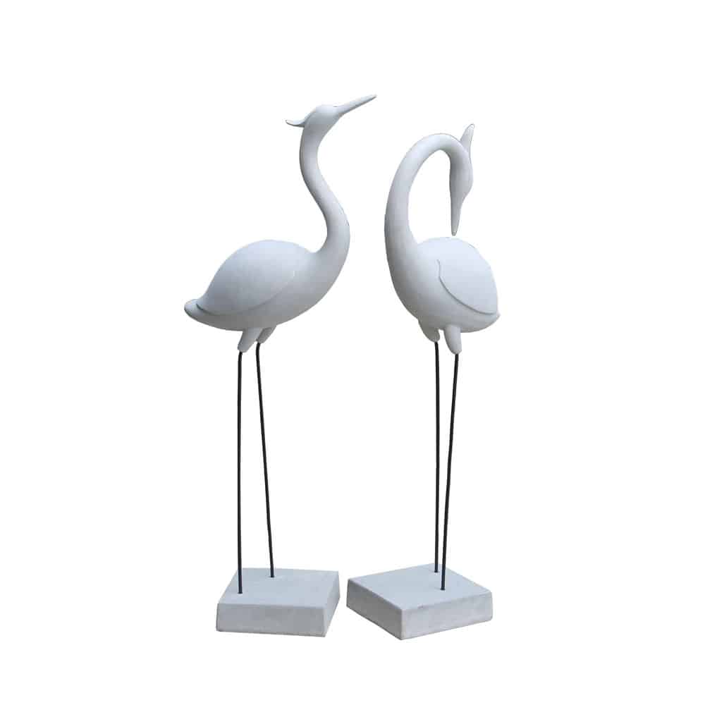 029266-85RIK-first-_1 FLAMINGO COUPLE ΔΙΑΚΟΣΜΗΤΙΚΟ ΦΛΑΜΙΝΓΚΟ ΣΕΤ 2ΤΜΧ 41x26x116cm ΤΕΧΝΗΤΗ ΠΕΤΡΑ ΜΠΕΖ 029266 - Image 1