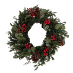 RED BERRY 75 ΧΡΙΣΤΟΥΓΕΝΝΙΑΤΙΚΟ ΣΤΕΦΑΝΙ ΜΕ ΓΚΙ 75x75cm POLYFOAM ΠΡΑΣΙΝΟ ΚΟΚΚΙΝΟ PVC 031040