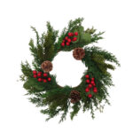 RED BERRY 45 ΧΡΙΣΤΟΥΓΕΝΝΙΑΤΙΚΟ ΣΤΕΦΑΝΙ ΜΕ ΓΚΙ 45x45cm POLYFOAM ΠΡΑΣΙΝΟ ΚΟΚΚΙΝΟ PVC 031041