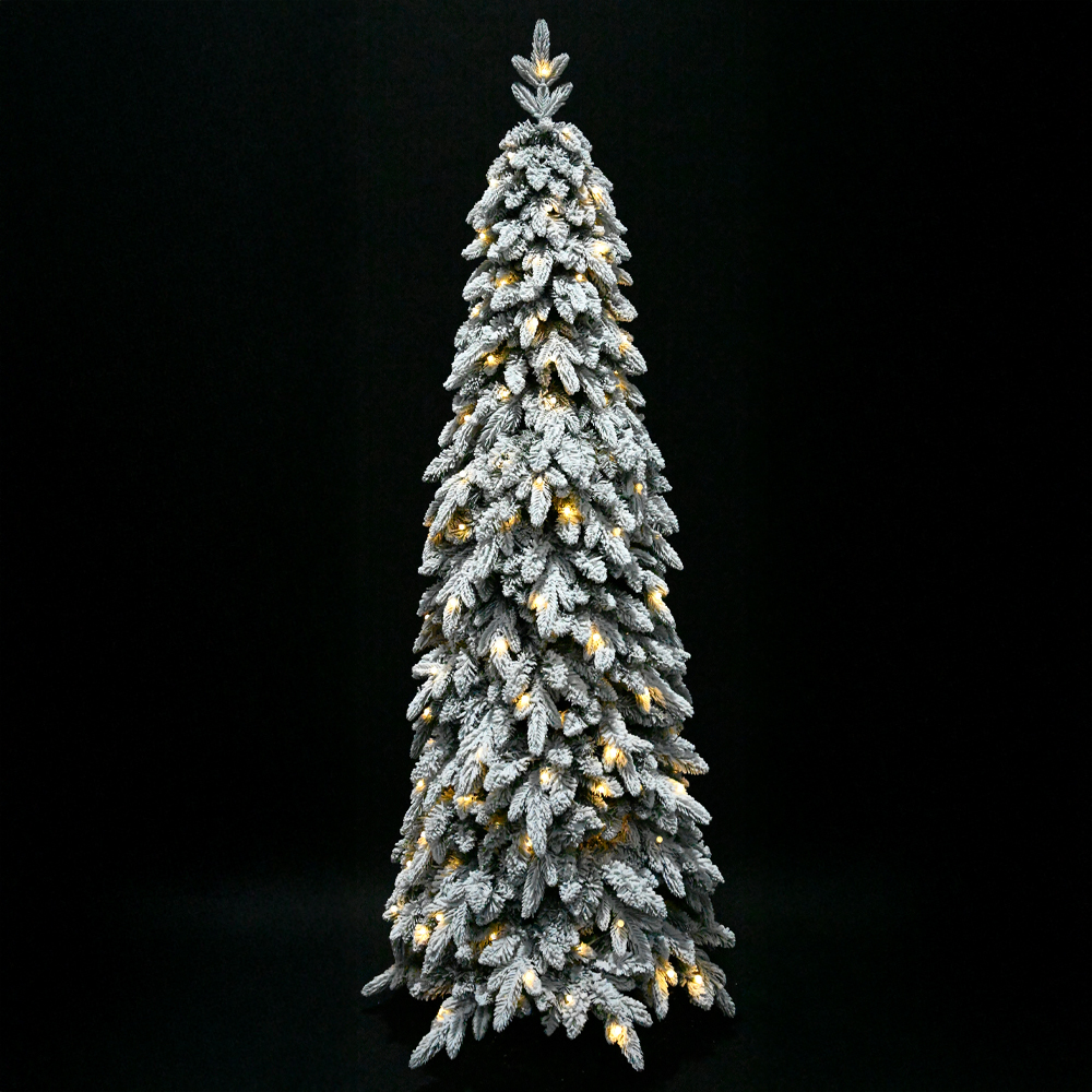 035248-WDSUA-first-_1 SNOWFALL FIR ΧΡΙΣΤΟΥΓΕΝΝΙΑΤΙΚΟ ΔΕΝΤΡΟ ΧΙΟΝΙΣΜΕΝΟ ΜΕ LED 70x70x180cm PE/PVC ΠΡΑΣΙΝΟ ΛΕΥΚΟ LED/COPPER 035248 - Image 1
