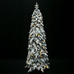 SNOWFALL FIR ΧΡΙΣΤΟΥΓΕΝΝΙΑΤΙΚΟ ΔΕΝΤΡΟ ΧΙΟΝΙΣΜΕΝΟ ΜΕ LED 80x80x210cm PE/PVC ΠΡΑΣΙΝΟ ΛΕΥΚΟ LED/COPPER 035249