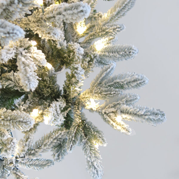 IMPERIAL EVERGREEN ΧΡΙΣΤΟΥΓΕΝΝΙΑΤΙΚΟ ΔΕΝΤΡΟ ΧΙΟΝΙΣΜΕΝΟ ΜΕ LED 140x140x210cm PE/PVC ΠΡΑΣΙΝΟ ΛΕΥΚΟ LED/COPPER 035256 - Image 3