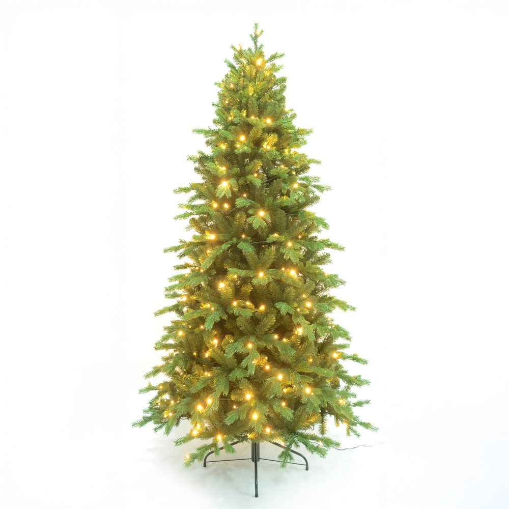 035258-vz3he-first-_1 STARLIGHT FIR ΧΡΙΣΤΟΥΓΕΝΝΙΑΤΙΚΟ ΔΕΝΤΡΟ LED ΦΩΤΑ 115x115x210cm PE/PVC ΠΡΑΣΙΝΟ LED/COPPER 035258 - Image 1