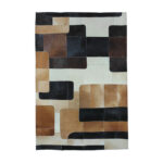 SIXTIES ΧΑΛΙ ΣΑΛΟΝΙΟΥ 200x300cm ΔΕΡΜΑ ΜΑΥΡΟ ΛΕΥΚΟ ΓΚΡΙ ΚΑΦΕ ΜΑΛΛΙΝΟ BEIGE 035365